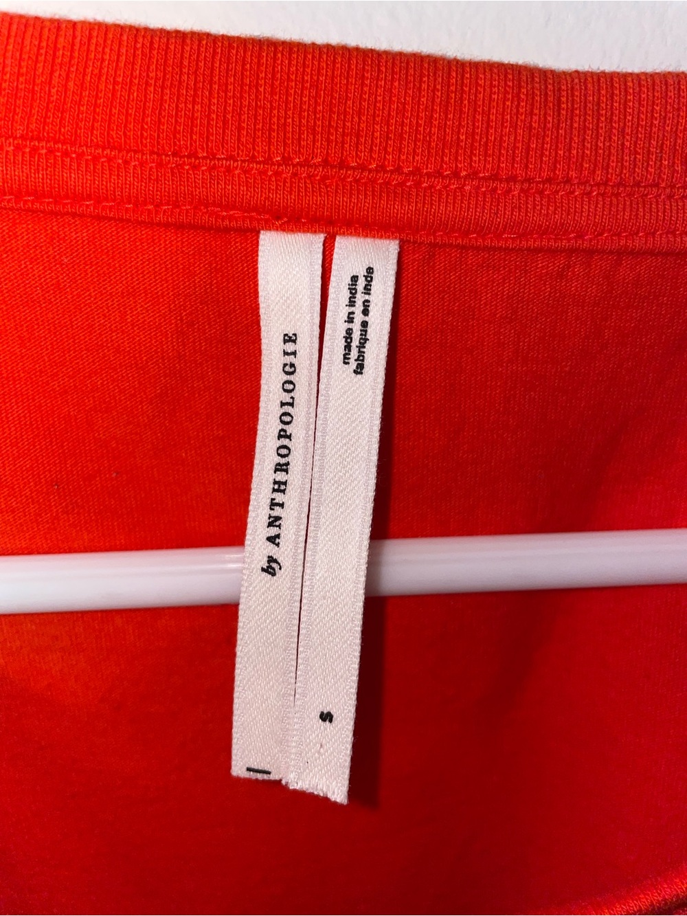 Anthropologie Women’s Rust Orange Sheer Embroidered Boxy Top - Picture 12 of 13